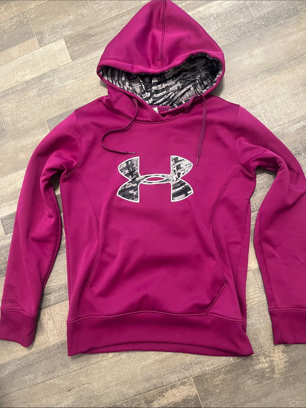 Under Armour Magenta Hooded Pullover with Camo Logo